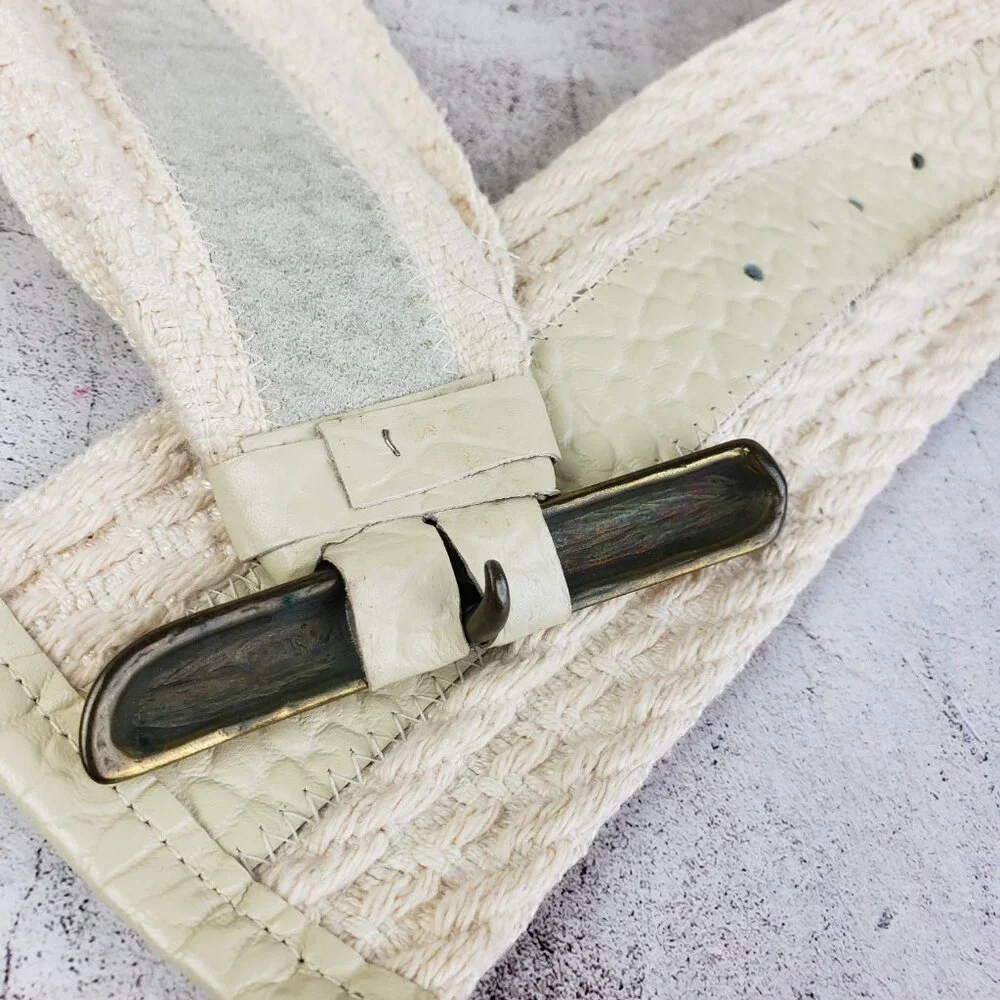 Vintage The Leather Shop Wide Belt Art-to-Wear Mixed Media Leather Avant Garde M